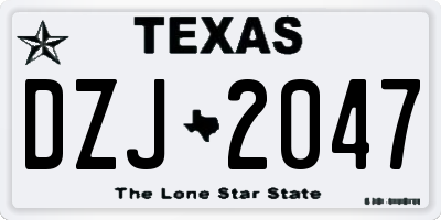 TX license plate DZJ2047