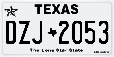 TX license plate DZJ2053