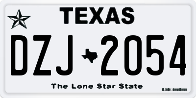 TX license plate DZJ2054