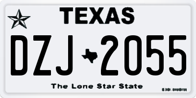 TX license plate DZJ2055