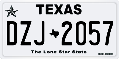 TX license plate DZJ2057