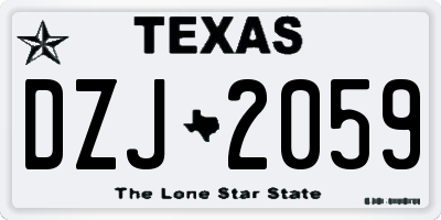 TX license plate DZJ2059