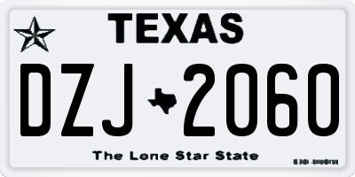 TX license plate DZJ2060
