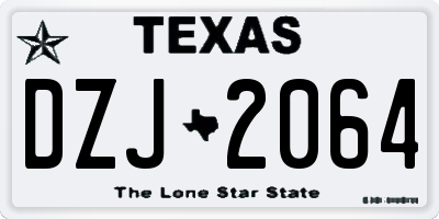 TX license plate DZJ2064