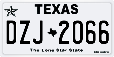 TX license plate DZJ2066