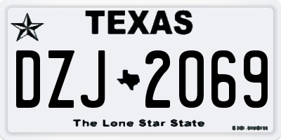 TX license plate DZJ2069