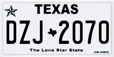 TX license plate DZJ2070