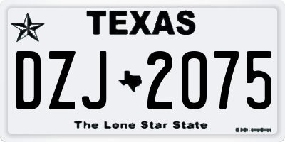 TX license plate DZJ2075