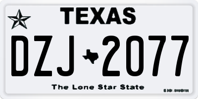 TX license plate DZJ2077