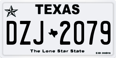 TX license plate DZJ2079