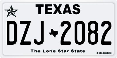 TX license plate DZJ2082
