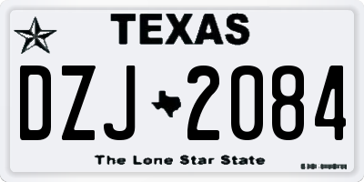TX license plate DZJ2084