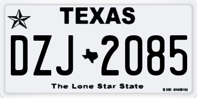 TX license plate DZJ2085