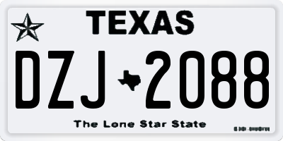 TX license plate DZJ2088