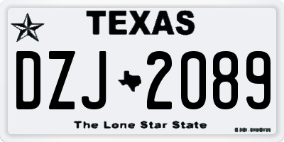 TX license plate DZJ2089