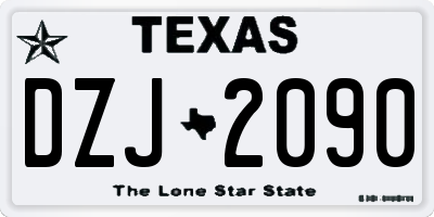 TX license plate DZJ2090
