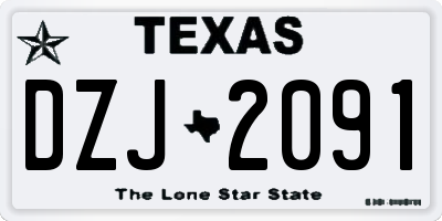 TX license plate DZJ2091