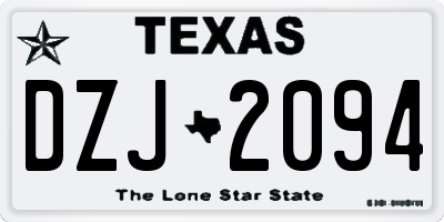 TX license plate DZJ2094