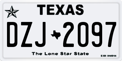 TX license plate DZJ2097
