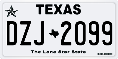 TX license plate DZJ2099
