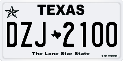 TX license plate DZJ2100