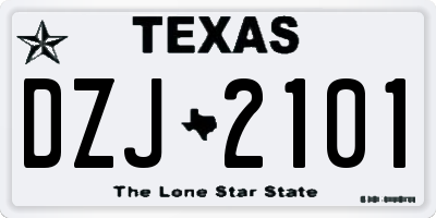 TX license plate DZJ2101