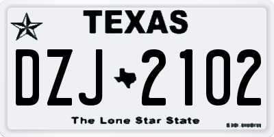 TX license plate DZJ2102