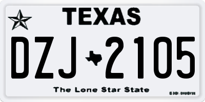 TX license plate DZJ2105