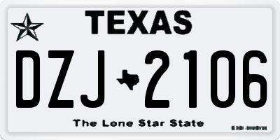 TX license plate DZJ2106