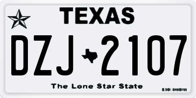TX license plate DZJ2107