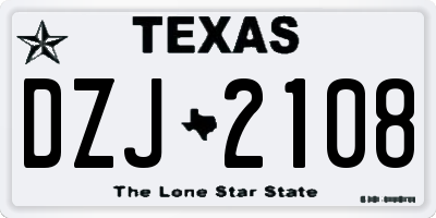 TX license plate DZJ2108