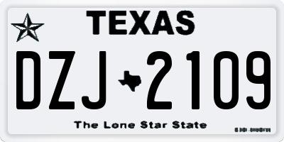 TX license plate DZJ2109