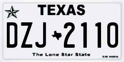 TX license plate DZJ2110