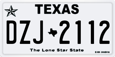 TX license plate DZJ2112