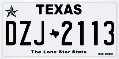 TX license plate DZJ2113