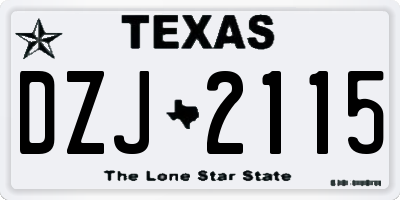 TX license plate DZJ2115