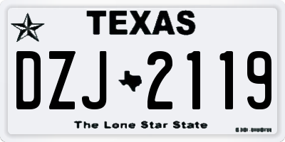 TX license plate DZJ2119