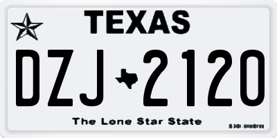 TX license plate DZJ2120