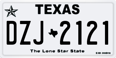 TX license plate DZJ2121