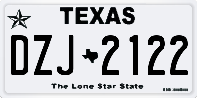 TX license plate DZJ2122
