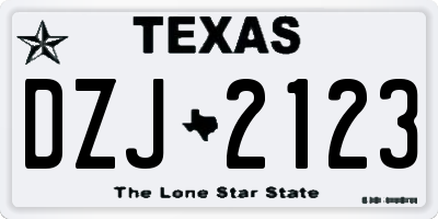 TX license plate DZJ2123