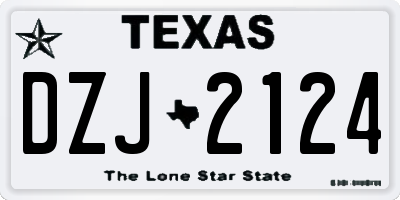 TX license plate DZJ2124