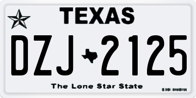 TX license plate DZJ2125