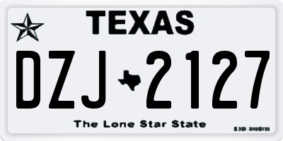 TX license plate DZJ2127