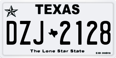 TX license plate DZJ2128