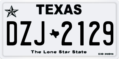 TX license plate DZJ2129