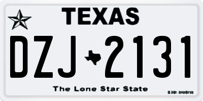 TX license plate DZJ2131