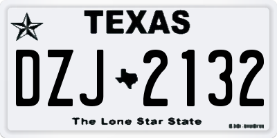 TX license plate DZJ2132