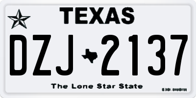 TX license plate DZJ2137
