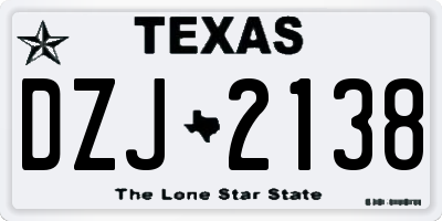 TX license plate DZJ2138